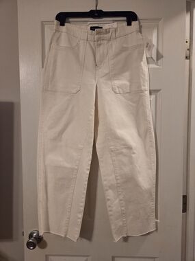 Free Assembly  Cream Straight-Leg Patch Pocket Jeans